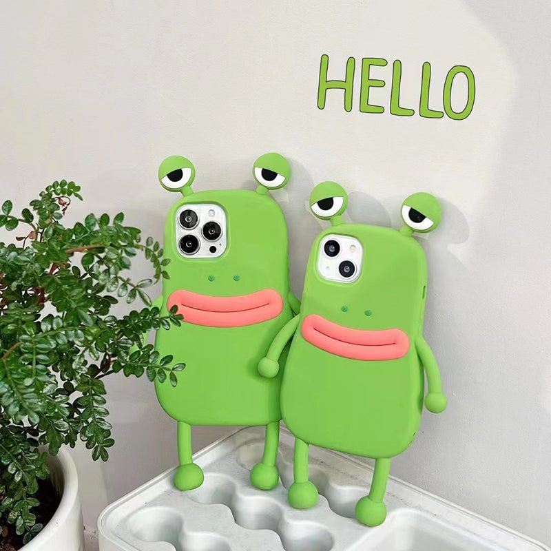 Funny Silicone 3D Frog Phone Case For IPhone 14 13 11 12 Pro Max XS XR X 7 8 Plus SE Cartoon Cute Shockproof Bumper Cover - Thrive Treasure