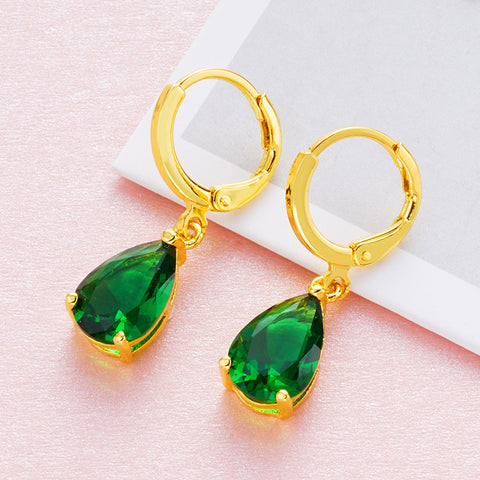 Women's 24K Gold-plated Zircon Earrings - Thrive Treasure