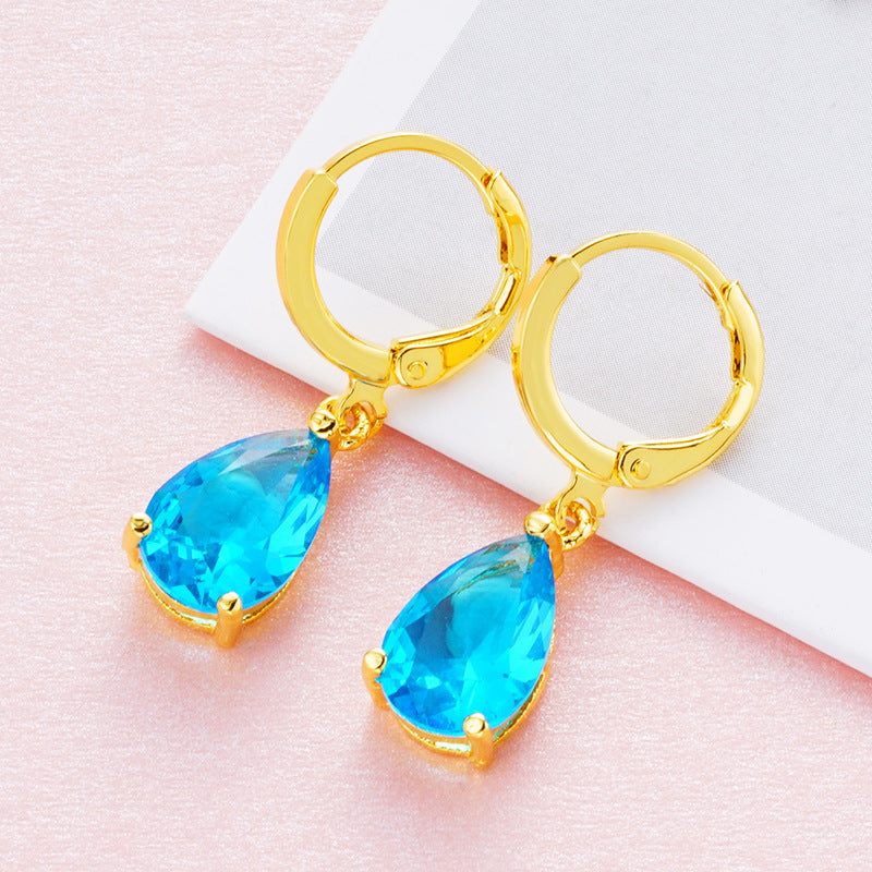 Women's 24K Gold-plated Zircon Earrings - Thrive Treasure