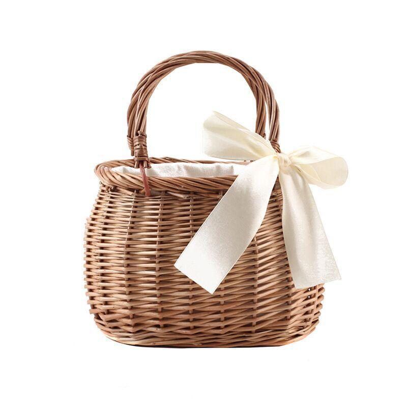 Women's Fashion Rattan Basket Handbag - Thrive Treasure