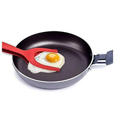 2 In 1 Grip And Flip Tongs Egg Spatula Tongs Clamp Pancake Fried Egg French Toast Omelet Overturned Kitchen Accessories - Thrive Treasure