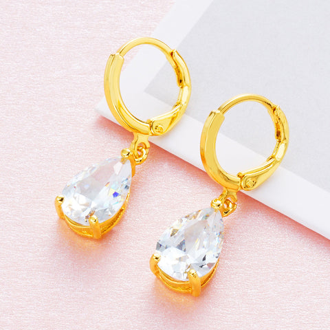 Women's 24K Gold-plated Zircon Earrings - Thrive Treasure