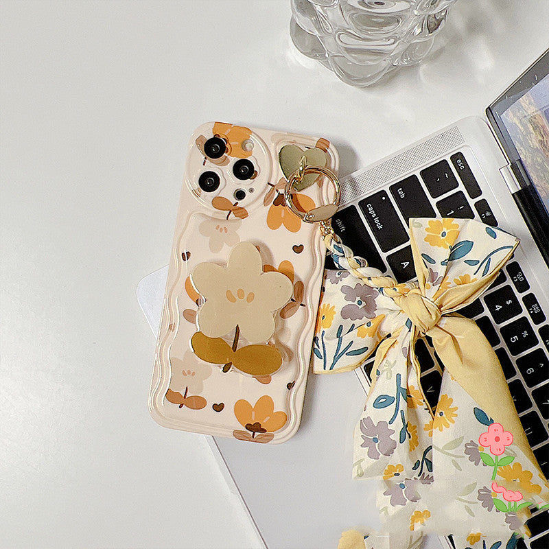 Autumn Leaves And Flowers With Bow Silk Scarf Phone Cases - Thrive Treasure