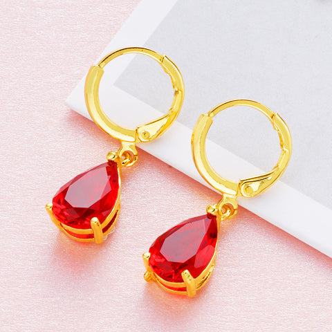 Women's 24K Gold-plated Zircon Earrings - Thrive Treasure