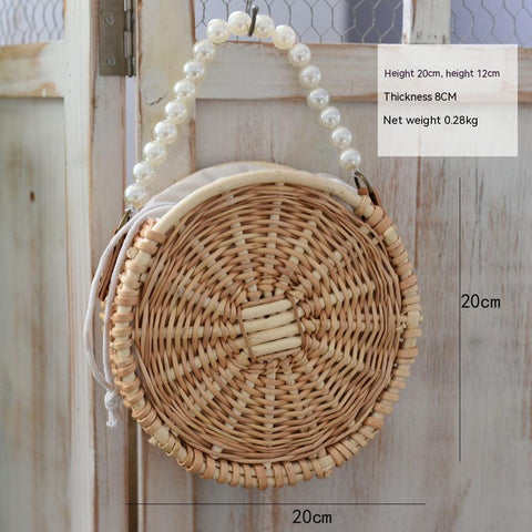 Women's Fashion Rattan Basket Handbag - Thrive Treasure