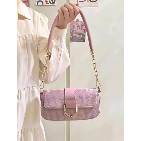 Chain Small Square Bag Shoulder Crossbody Underarm Bag - Thrive Treasure