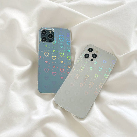 Laser Colorful Love For Double-sided Coated Silicone Phone Case - Thrive Treasure