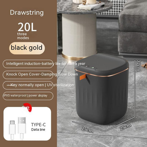 Smart Trash Can With Lid For Bedroom And Living Room Kitchen Storage Box Trash Can Induction Small Car Box Automatic Smart Dustbin Smart Trash Bin - Thrive Treasure