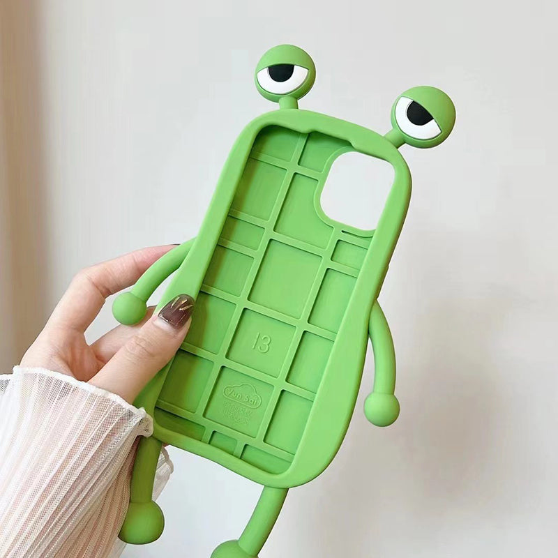 Funny Silicone 3D Frog Phone Case For IPhone 14 13 11 12 Pro Max XS XR X 7 8 Plus SE Cartoon Cute Shockproof Bumper Cover - Thrive Treasure