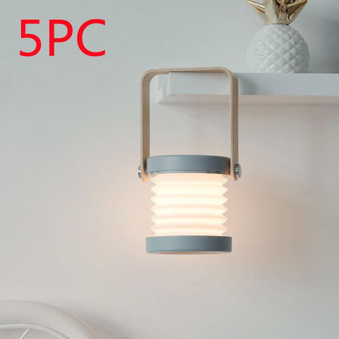 Foldable Touch Dimmable Reading LED Night Light Portable Lantern Lamp USB Rechargeable For Home Decor - Thrive Treasure