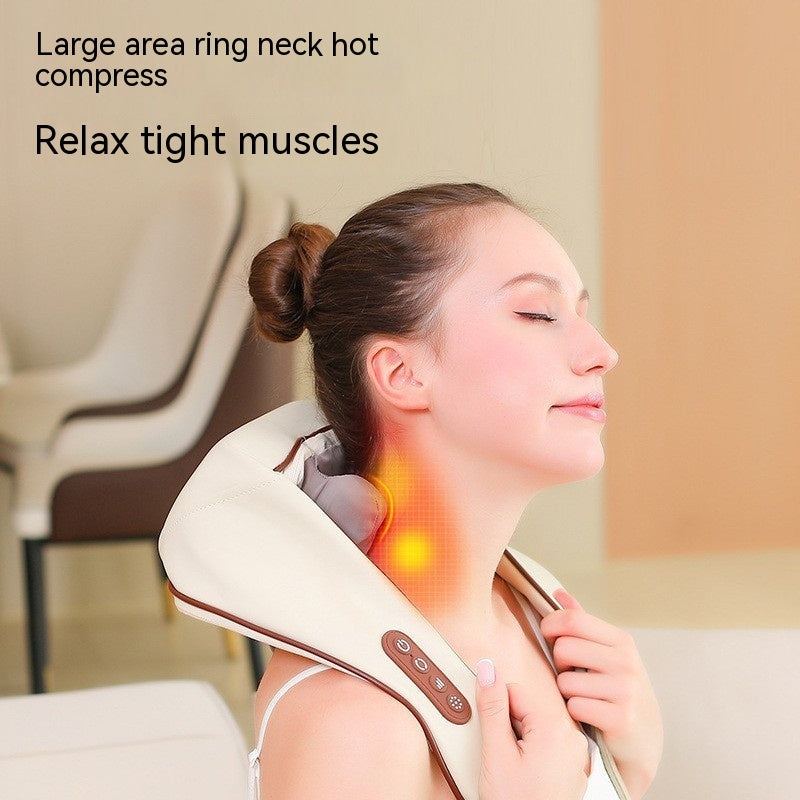 Home Kneading Hot Compress Shoulder And Neck Massager - Thrive Treasure