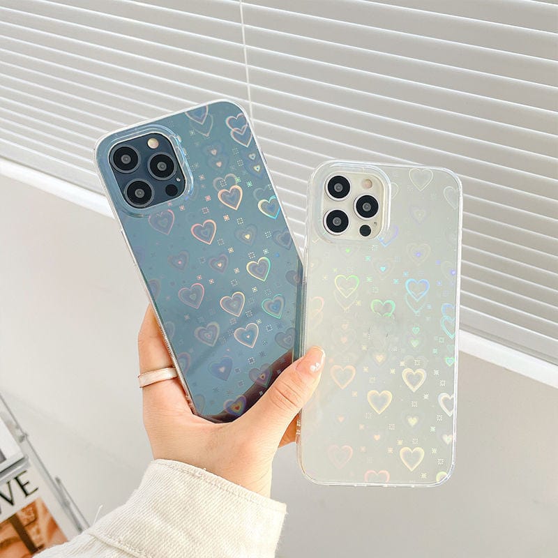 Laser Colorful Love For Double-sided Coated Silicone Phone Case - Thrive Treasure