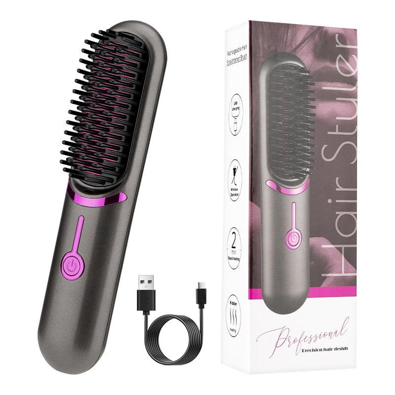 Wireless Straight Comb USB Charging Hairdressing Comb Rolls - Thrive Treasure