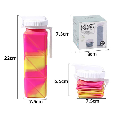 Foldable Water Bottle Sports Cup Portable Silicone Folding Cups Food Grade Cup Retractable Outdoor Travel Running Riding Camping - Thrive Treasure