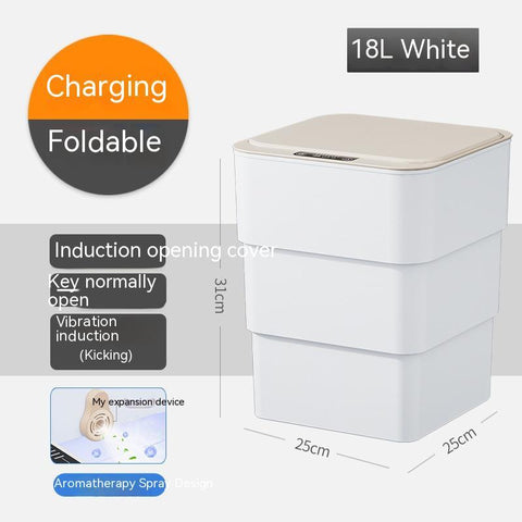 Smart Trash Can With Lid For Bedroom And Living Room Kitchen Storage Box Trash Can Induction Small Car Box Automatic Smart Dustbin Smart Trash Bin - Thrive Treasure