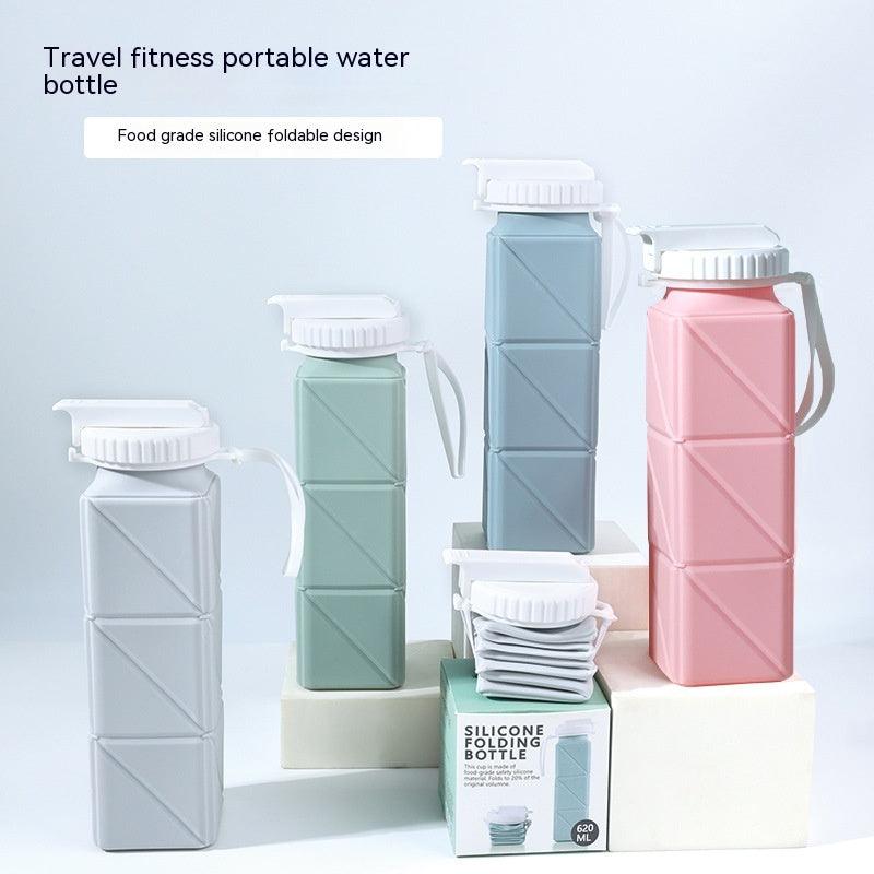 Foldable Water Bottle Sports Cup Portable Silicone Folding Cups Food Grade Cup Retractable Outdoor Travel Running Riding Camping - Thrive Treasure