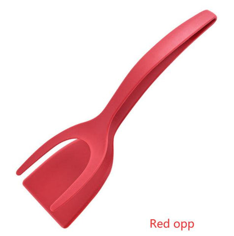 2 In 1 Grip And Flip Tongs Egg Spatula Tongs Clamp Pancake Fried Egg French Toast Omelet Overturned Kitchen Accessories - Thrive Treasure