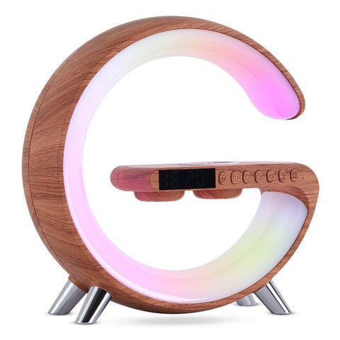 New Intelligent G Shaped LED Lamp Bluetooth Speake Wireless Charger Atmosphere Lamp App Control For Bedroom Home Decor - Thrive Treasure