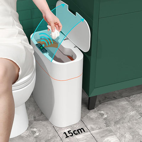 Smart Trash Can With Lid For Bedroom And Living Room Kitchen Storage Box Trash Can Induction Small Car Box Automatic Smart Dustbin Smart Trash Bin - Thrive Treasure