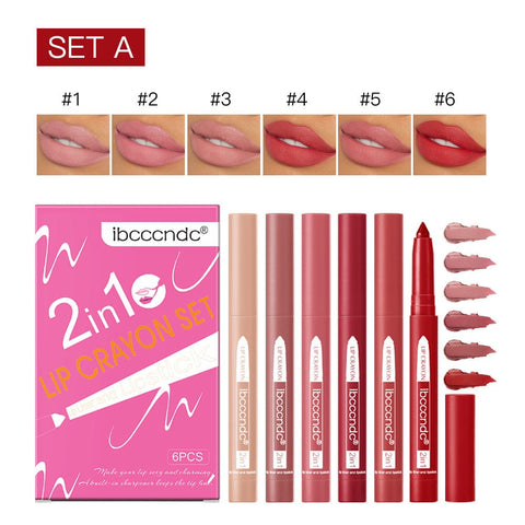 Two-in-one Lip Liner Lipstick Easy To Color - Thrive Treasure