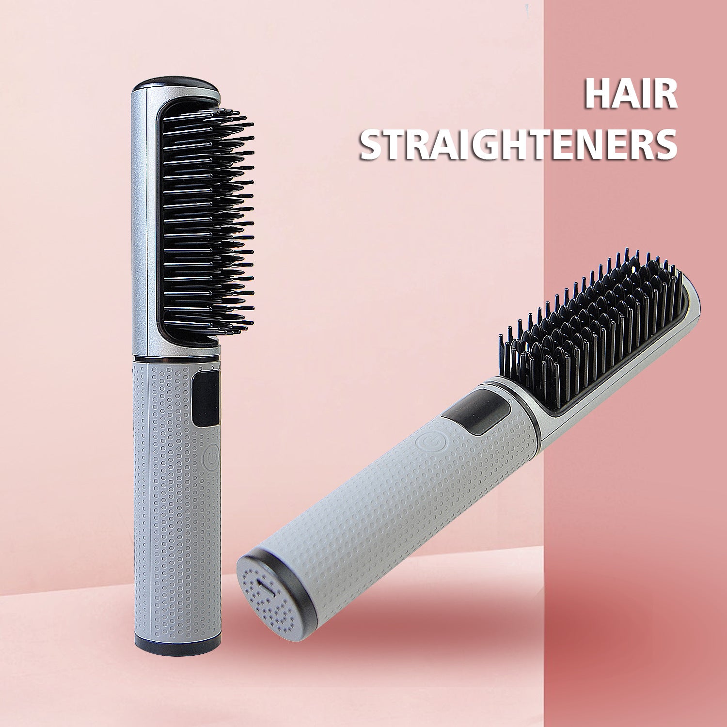 LCD USB Charging Straight Comb Negative Ion Lazy Hair Straightener Curly Hair Dual-use Broken Hair Finishing - Thrive Treasure