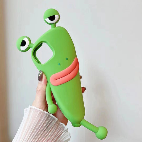 Funny Silicone 3D Frog Phone Case For IPhone 14 13 11 12 Pro Max XS XR X 7 8 Plus SE Cartoon Cute Shockproof Bumper Cover - Thrive Treasure