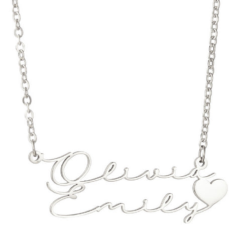 Stainless Steel English Double-layer Pendant Necklace - Thrive Treasure