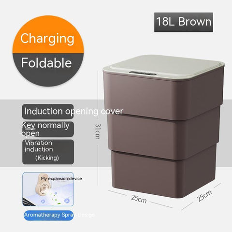 Smart Trash Can With Lid For Bedroom And Living Room Kitchen Storage Box Trash Can Induction Small Car Box Automatic Smart Dustbin Smart Trash Bin - Thrive Treasure