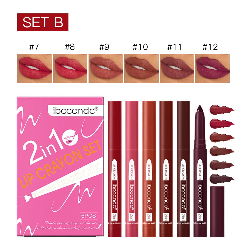 Two-in-one Lip Liner Lipstick Easy To Color - Thrive Treasure