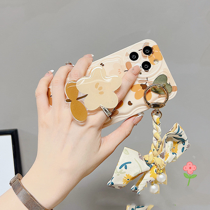 Autumn Leaves And Flowers With Bow Silk Scarf Phone Cases - Thrive Treasure