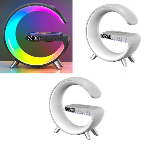 New Intelligent G Shaped LED Lamp Bluetooth Speake Wireless Charger Atmosphere Lamp App Control For Bedroom Home Decor - Thrive Treasure