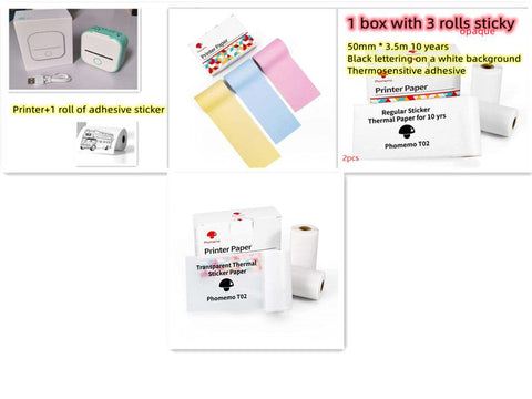 Portable Mini Thermal Label Printer Home Photo Printer Student Wrong Question Printer Bluetooth Mini Label Printer Price Tag - Thrive Treasure