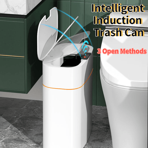 Smart Trash Can With Lid For Bedroom And Living Room Kitchen Storage Box Trash Can Induction Small Car Box Automatic Smart Dustbin Smart Trash Bin - Thrive Treasure