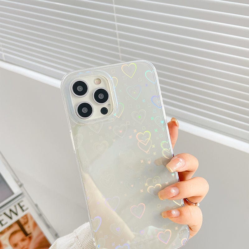 Laser Colorful Love For Double-sided Coated Silicone Phone Case - Thrive Treasure