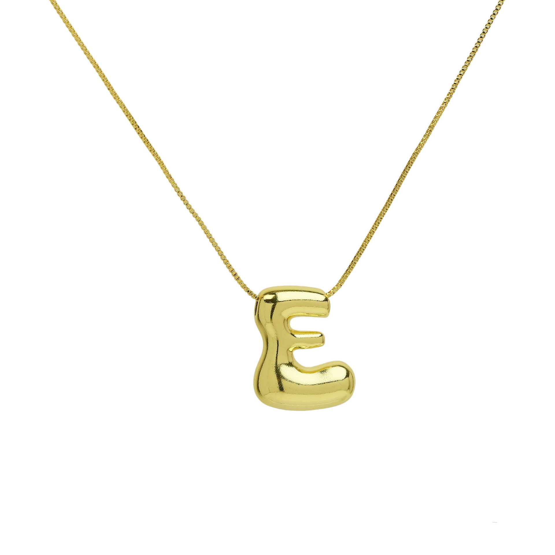 Brass Glossy Balloon English Letter Pendant Necklace - Thrive Treasure