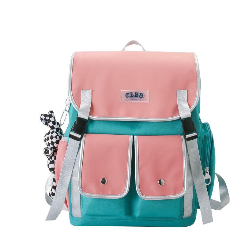 Color Matching Student Schoolbag Korean Style Versatile Large Capacity - Thrive Treasure