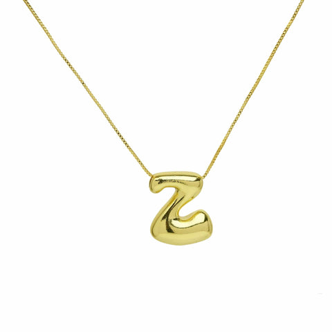 Brass Glossy Balloon English Letter Pendant Necklace - Thrive Treasure