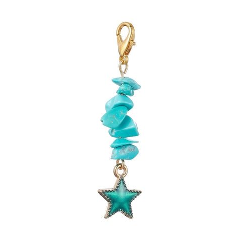 Irregular Blue Pine Gravel Alloy Dripping Pendant Ornaments Accessories - Thrive Treasure