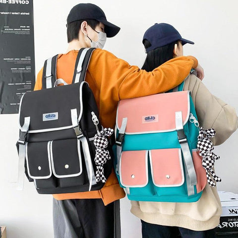 Color Matching Student Schoolbag Korean Style Versatile Large Capacity - Thrive Treasure