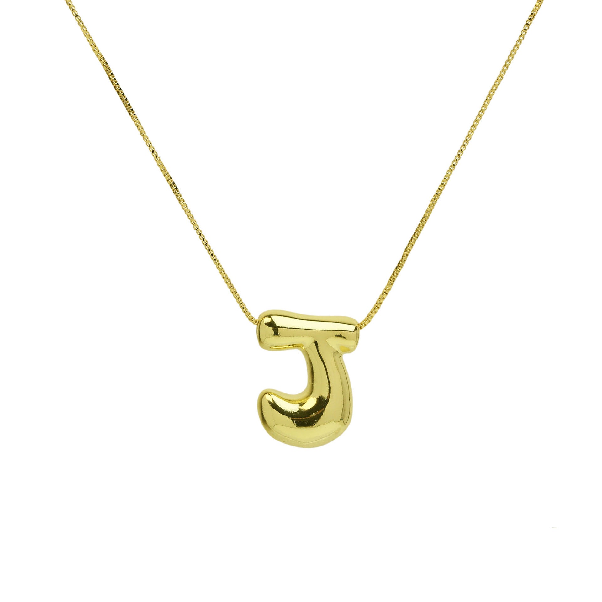 Brass Glossy Balloon English Letter Pendant Necklace - Thrive Treasure