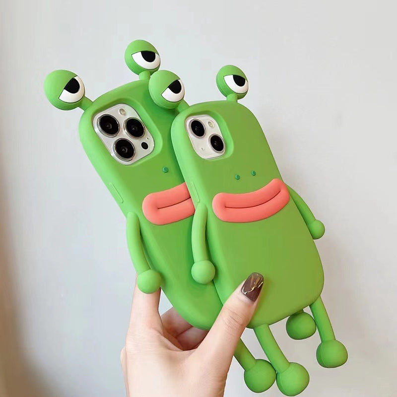 Funny Silicone 3D Frog Phone Case For IPhone 14 13 11 12 Pro Max XS XR X 7 8 Plus SE Cartoon Cute Shockproof Bumper Cover - Thrive Treasure