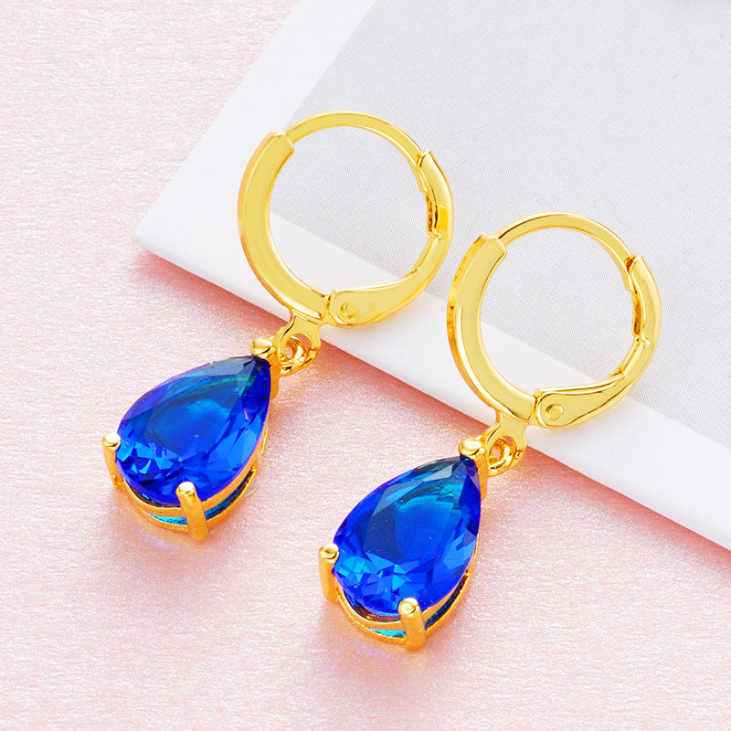 Women's 24K Gold-plated Zircon Earrings - Thrive Treasure