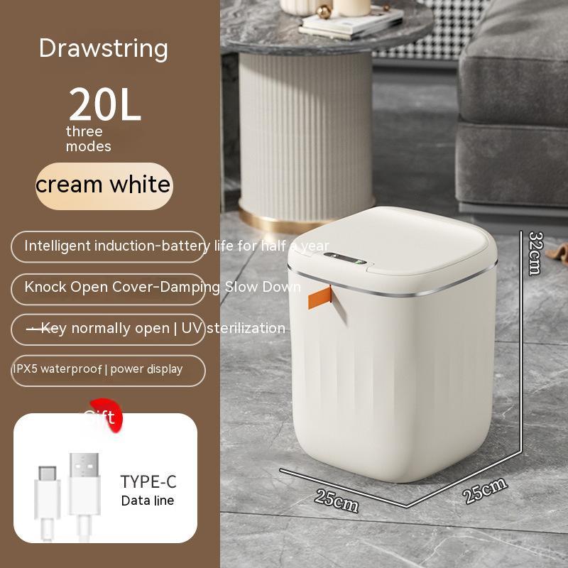 Smart Trash Can With Lid For Bedroom And Living Room Kitchen Storage Box Trash Can Induction Small Car Box Automatic Smart Dustbin Smart Trash Bin - Thrive Treasure