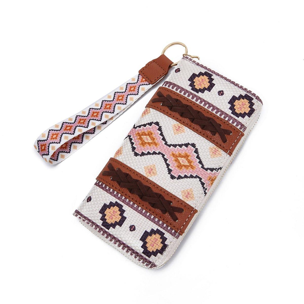 Vintage Cotton And Linen Printed Bohemian Style Lady Hand-carrying Wallet Card Holder - Thrive Treasure