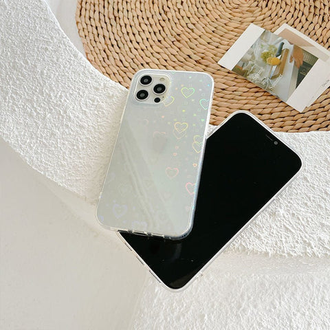 Laser Colorful Love For Double-sided Coated Silicone Phone Case - Thrive Treasure