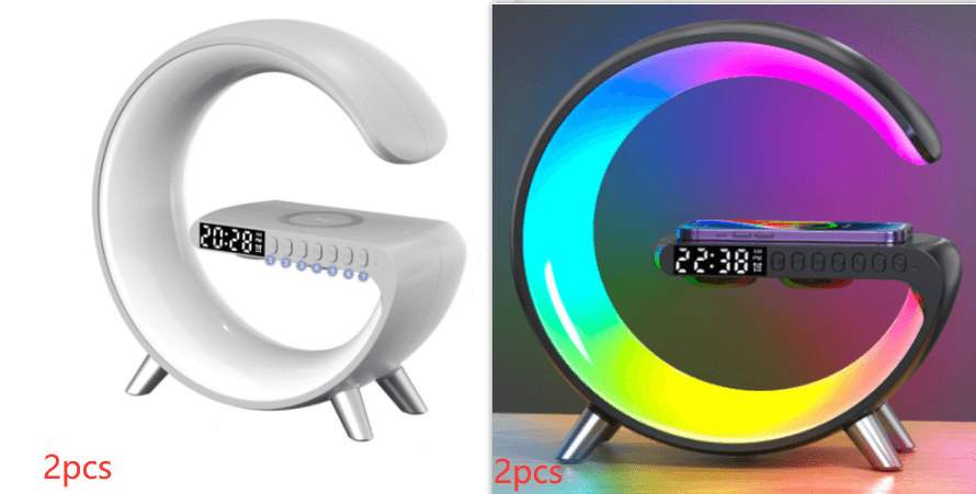 New Intelligent G Shaped LED Lamp Bluetooth Speake Wireless Charger Atmosphere Lamp App Control For Bedroom Home Decor - Thrive Treasure