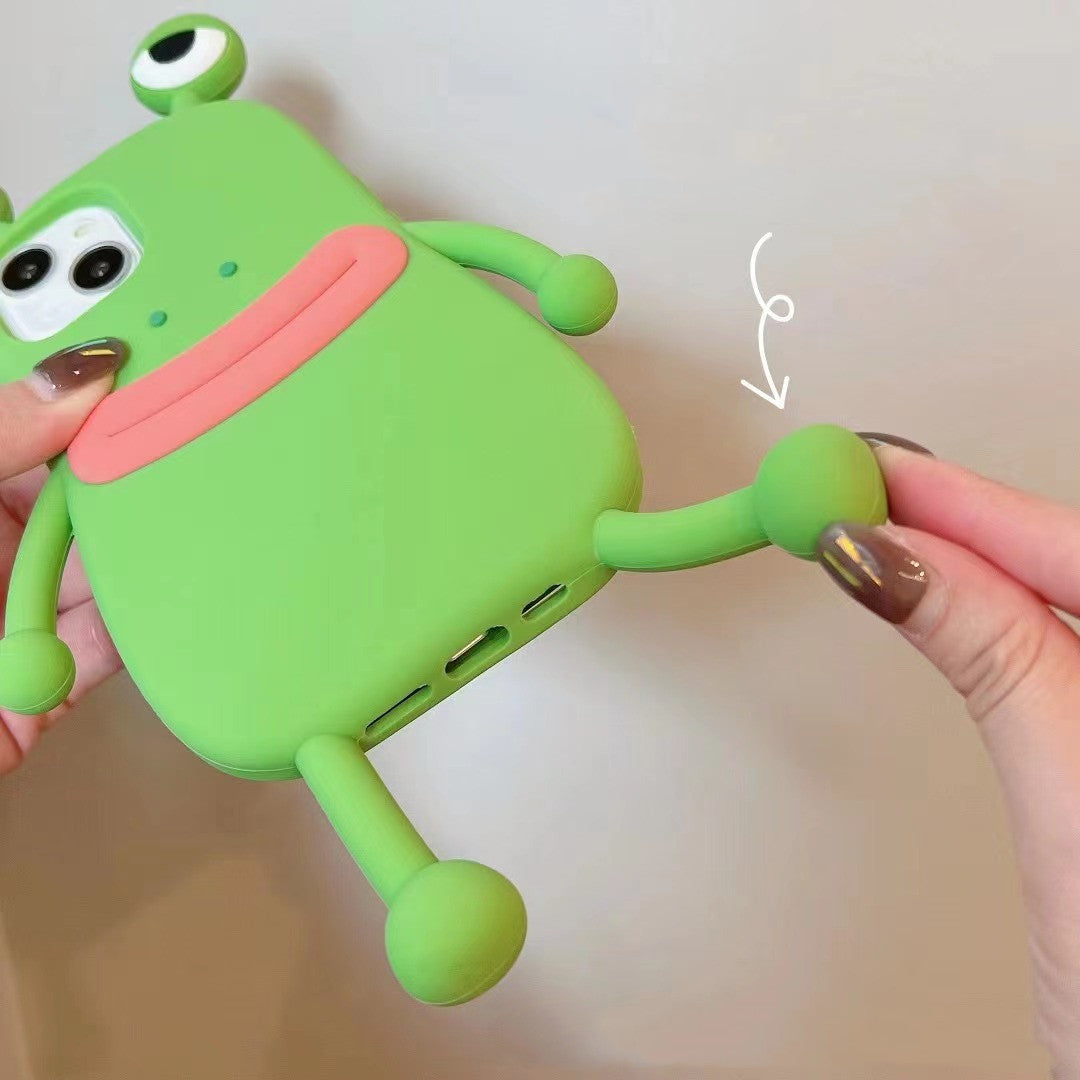 Funny Silicone 3D Frog Phone Case For IPhone 14 13 11 12 Pro Max XS XR X 7 8 Plus SE Cartoon Cute Shockproof Bumper Cover - Thrive Treasure