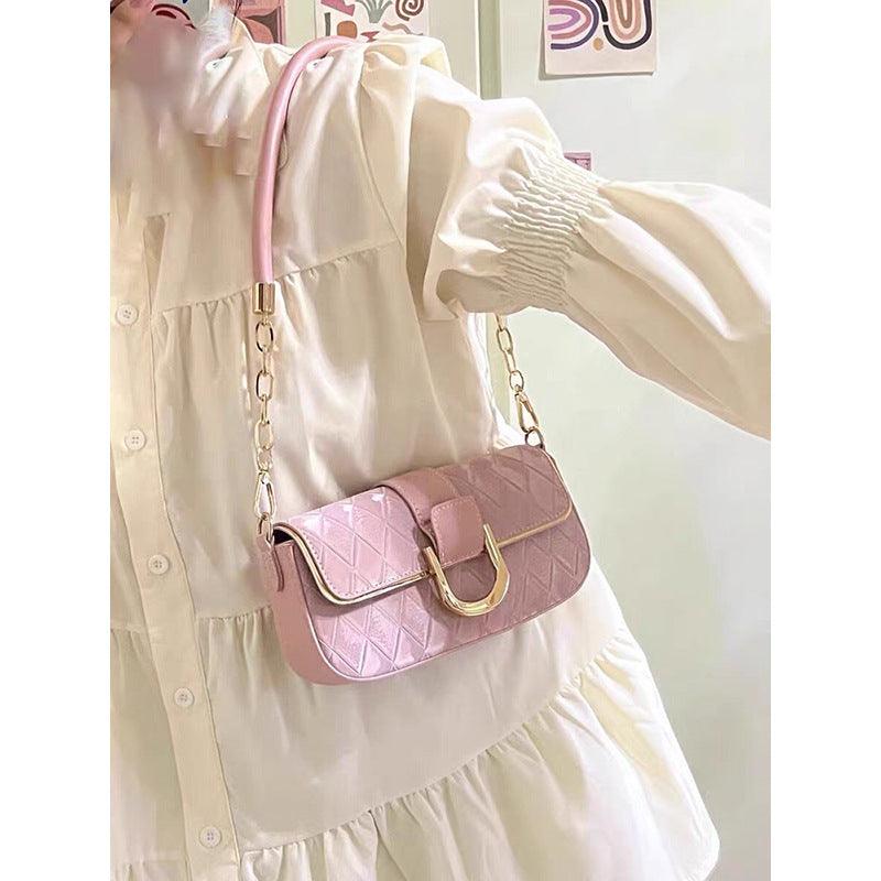 Chain Small Square Bag Shoulder Crossbody Underarm Bag - Thrive Treasure