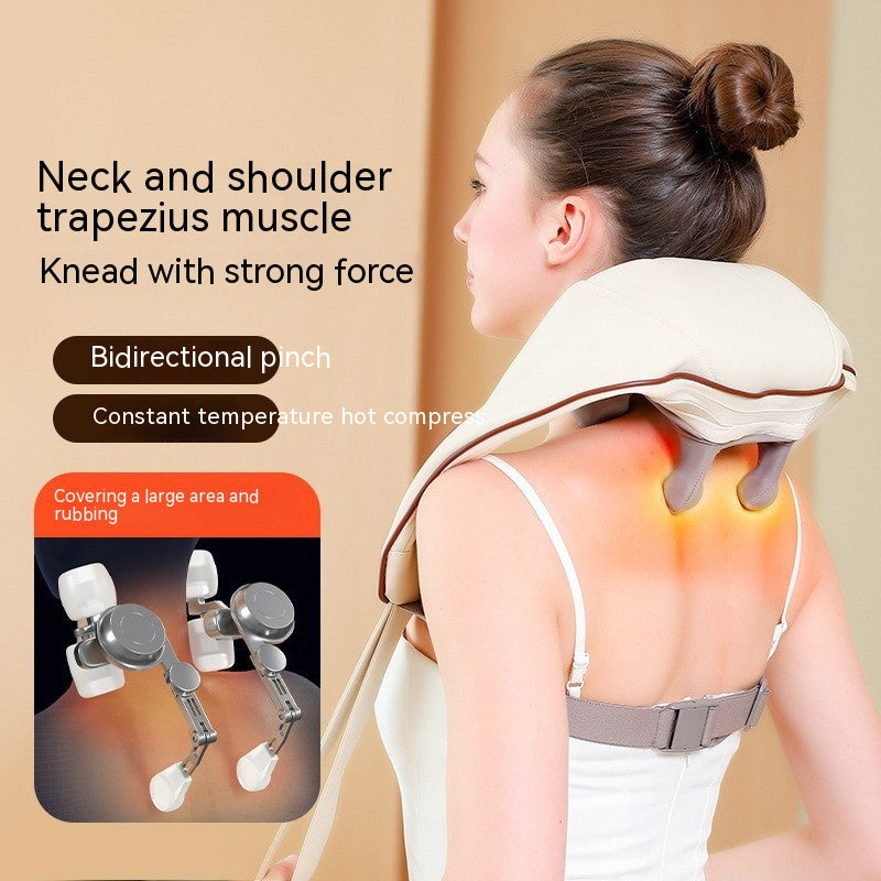 Home Kneading Hot Compress Shoulder And Neck Massager - Thrive Treasure