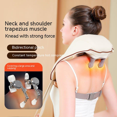 Home Kneading Hot Compress Shoulder And Neck Massager - Thrive Treasure